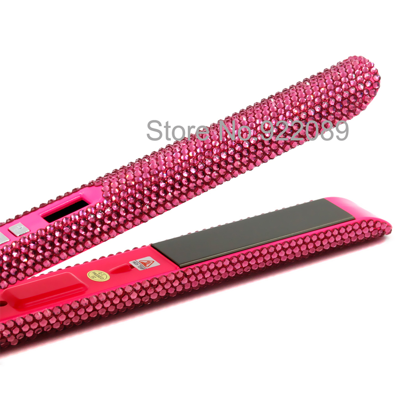 Professional Crystal Hair Flat Iron Plate Diamond Straightener Styling Tools with Bling s 220623