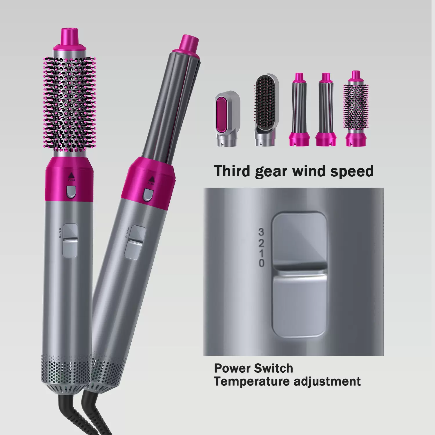 dryer Cross-border five-in-one hot air comb automatic curling iron curly hair straightening dual-purpose styling Negative ions removable
dryer Cross-border five-in-one hot air comb automatic curling iron curly hair straightening dual-purpose styling Negative ions removable