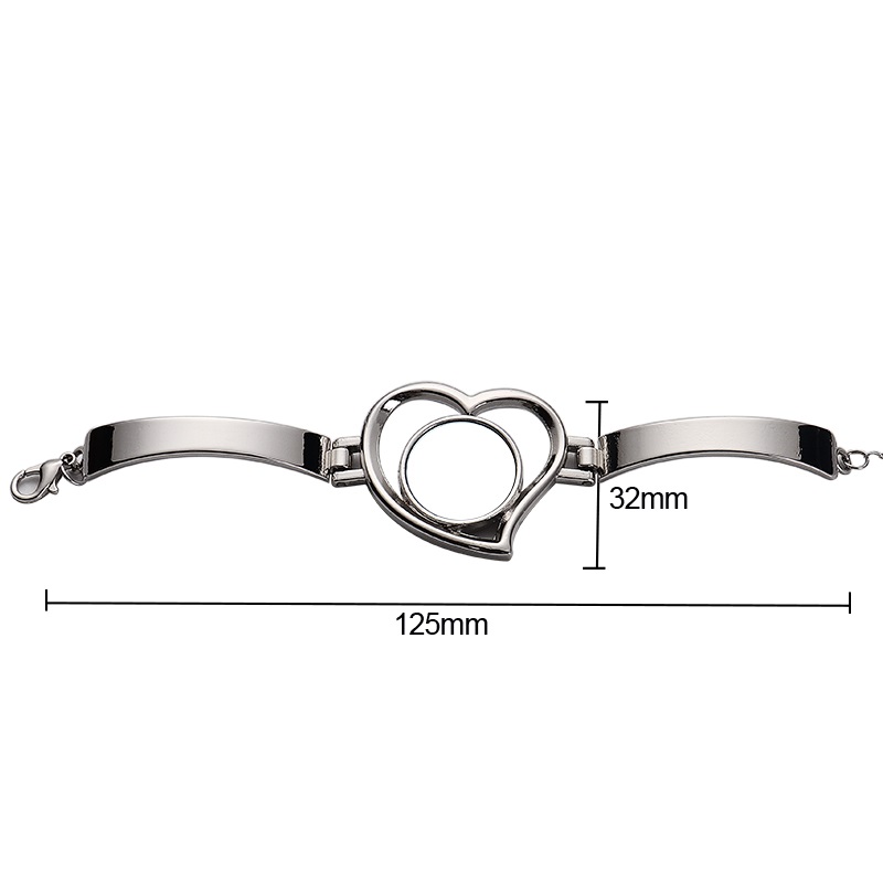Sublimation blank bracelet heart Shape Trays Blanks Base Adjustable Bracelets Blanks for DIY Heat transfer Handicrafts Decors
