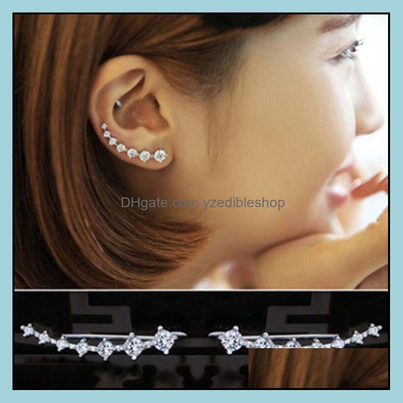 Ear Cuff Earrings Jewelry 2022 Super Shiny Zircon Sier Gold Hook Clip For Women Wholesale Gift Ears Row Drop Delivery 2021 Fe8Z0