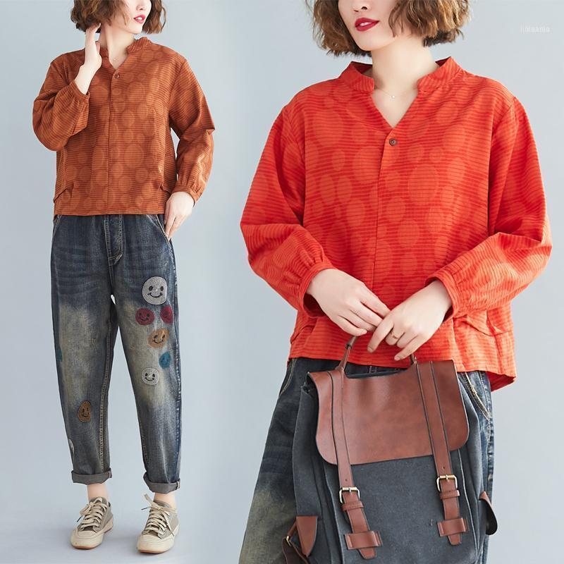 Vintage Loose Blouse Women Spring V-Neck Blusas Womens Tops And Blouses Brown Orange 6647 Women's & Shirts
Vintage Loose Blouse Women Spring V-Neck Blusas Womens Tops And Blouses Brown Orange 6647 Women's & Shirts