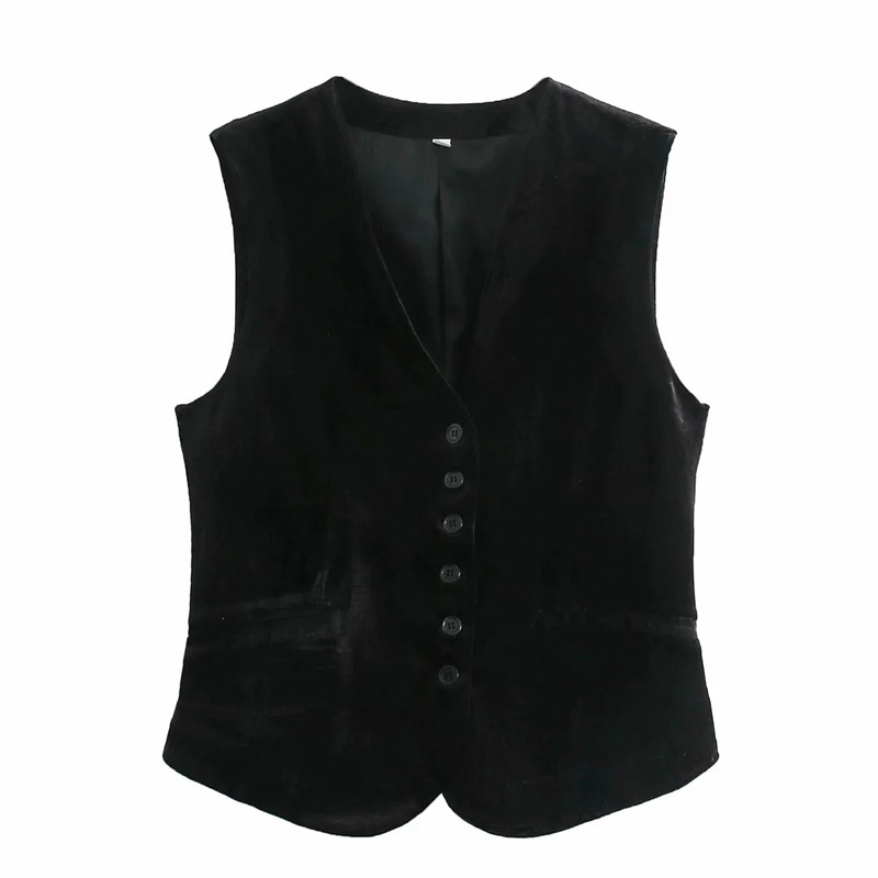 Women's Vest Fall Winter Thin Loose Waistcoat Ladies Fashion Cardigan Outwear Velvet Sleeveless Vests Tops Chic 220325