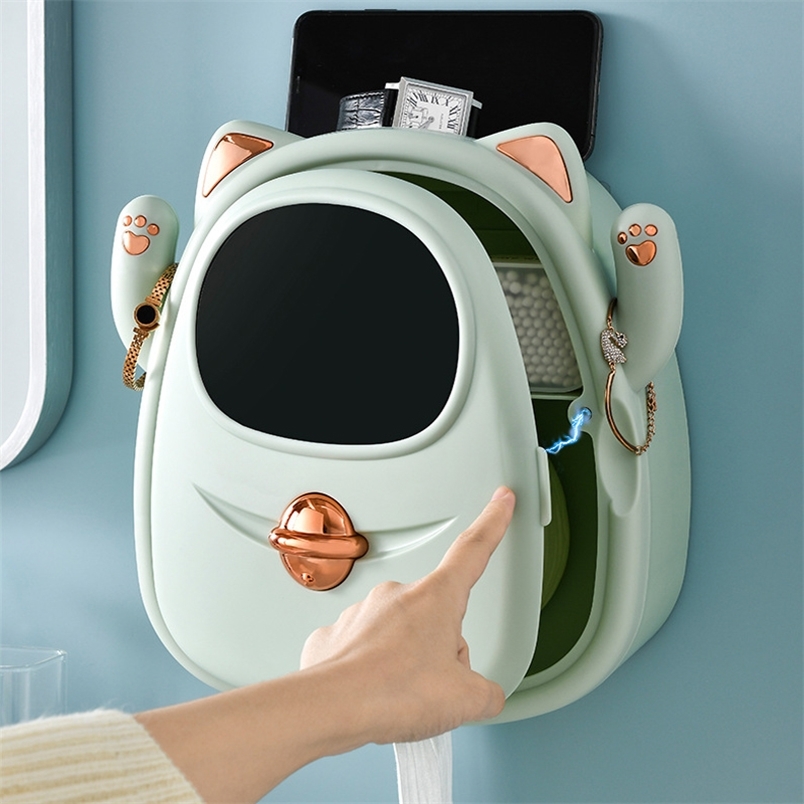 Cute Cat Wall Mounted Toilet Holder Paper Tray Roll Storage Waterproof Bathroom Shelf Tissue Box Kawaii Accessories 220611
Cute Cat Wall Mounted Toilet Holder Paper Tray Roll Storage Waterproof Bathroom Shelf Tissue Box Kawaii Accessories 220611