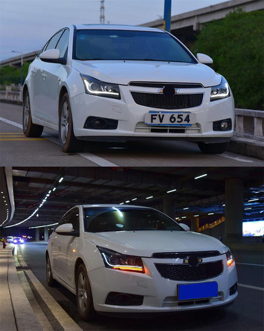 LED Head Light Parts For Cruze 20 08-20 15 Front Headlights Replacement DRL Daytime light Projector Facelift