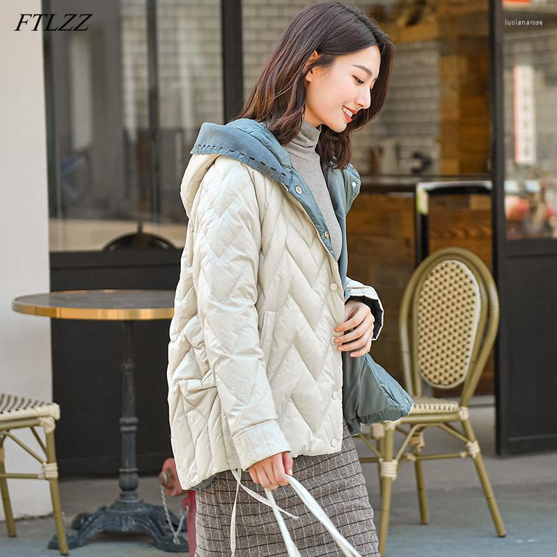 Women' Down & Parkas FTLZZ Winter Short Women Coat Knitting Splicing Hooded Light Feather Jacket Irregular Warm Parker Drawcord Hem Fit Out, Black
Women' Down & Parkas FTLZZ Winter Short Women Coat Knitting Splicing Hooded Light Feather Jacket Irregular Warm Parker Drawcord Hem Fit Out, Black