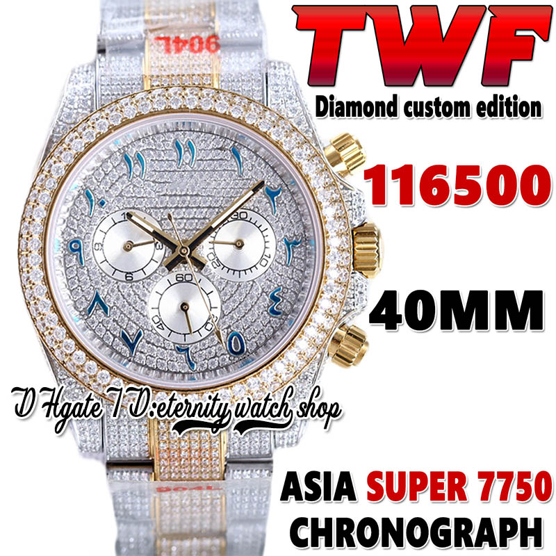 TWF V3 bf116518 ETA 7750 SA7750 Chronograph Automatic Mens Watch jh116595 Blue Arabic Diamond Dial 904L Steel Iced Out Diamonds Two Tone Bracelet eternity Watches, Watch waterproof cost
TWF V3 bf116518 ETA 7750 SA7750 Chronograph Automatic Mens Watch jh116595 Blue Arabic Diamond Dial 904L Steel Iced Out Diamonds Two Tone Bracelet eternity Watches, Watch waterproof cost