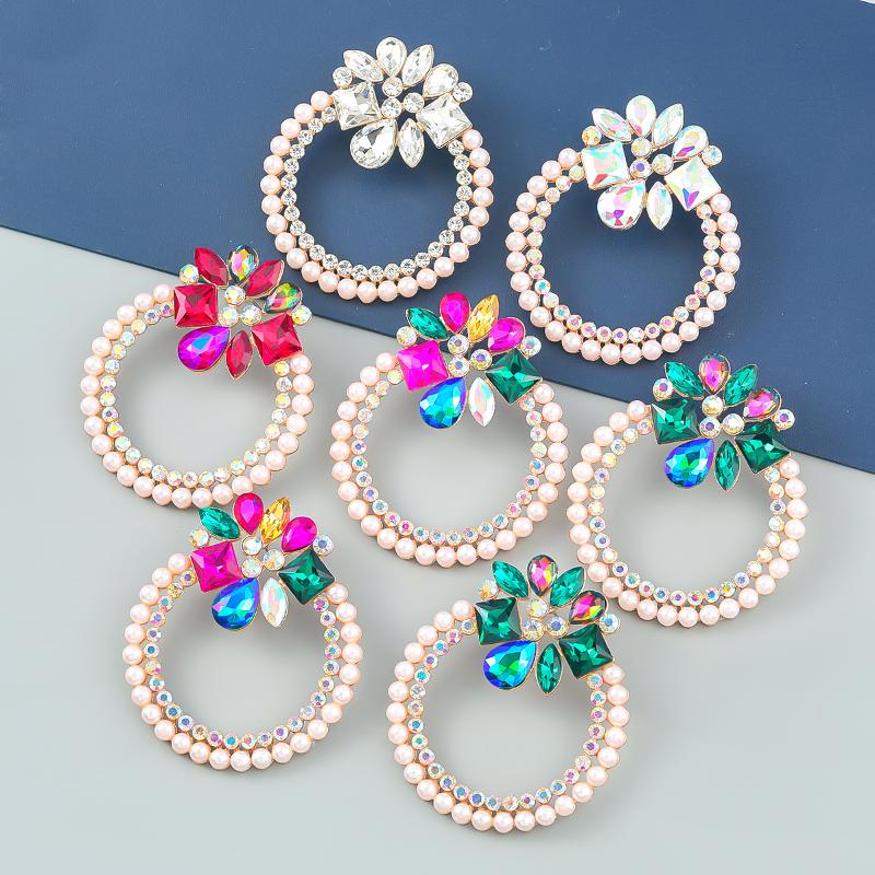 Dangle & Chandelier Trend Imitation Pearl Circle Rhinestone Earrings Women Exaggerated Banquet Wedding Jewelry AccessoriesDangle
Dangle & Chandelier Trend Imitation Pearl Circle Rhinestone Earrings Women Exaggerated Banquet Wedding Jewelry AccessoriesDangle