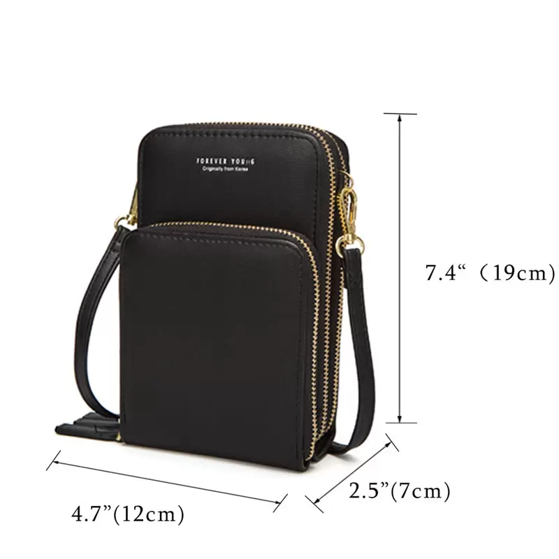 Super Practical Fashion Multifunction Pu Leather Crossbody Cellphone Phone Bag Women Small Casual Shoulder Bags Card Holder Lady Functional Instrument