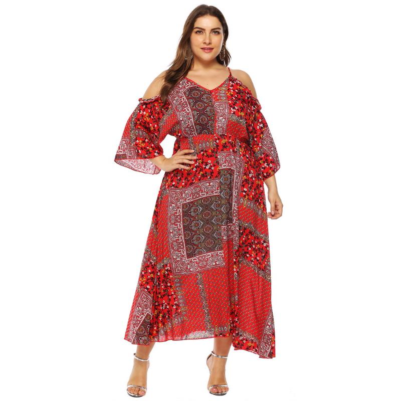 Plus Size Dresses Sale Floral Print Vintage Women's Summer Casual V-Neck Sexy Off Shoulder Beach Maxi Dress Sundress RobePlusPlus, Red
Plus Size Dresses Sale Floral Print Vintage Women's Summer Casual V-Neck Sexy Off Shoulder Beach Maxi Dress Sundress RobePlusPlus, Red
