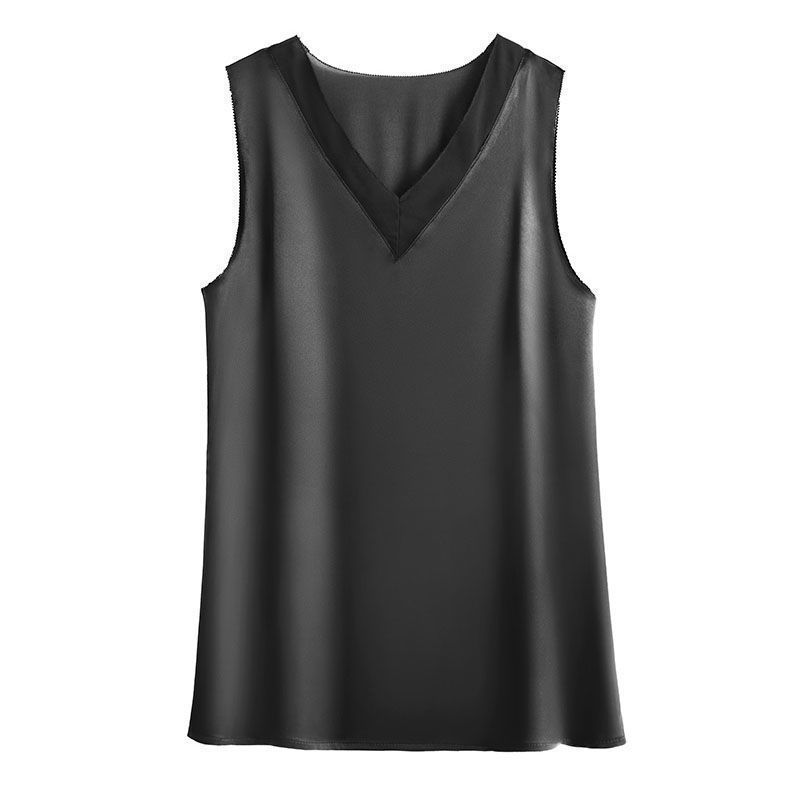WYBLZ Women's Black White Blouses Summer Elegant Tunic Vest Vintage Office Oversized Satin Silk Blouse Chiffon Tops Shirt Femme 220316
