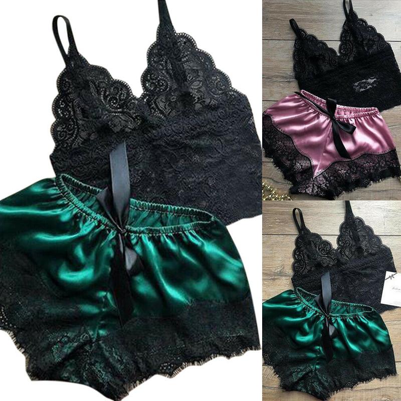 Women' Tracksuits Set Women' Sexy Lace Sleepwear Fashion Lingerie Shorts Babydoll Pajamas Ladies Comfortable Sleeveless Nightwear Unde, Lightgreen
Women' Tracksuits Set Women' Sexy Lace Sleepwear Fashion Lingerie Shorts Babydoll Pajamas Ladies Comfortable Sleeveless Nightwear Unde, Lightgreen