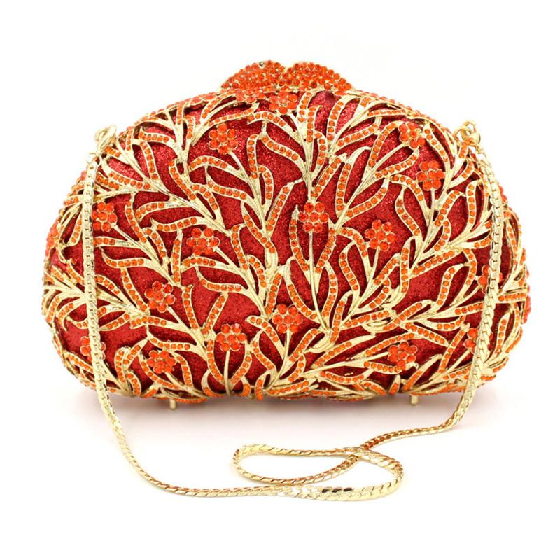 Evening Bags Red Crystal Women Bridal Wedding Clutch Party Purse Hollow Out Ladies Dress, Gold
Evening Bags Red Crystal Women Bridal Wedding Clutch Party Purse Hollow Out Ladies Dress, Gold