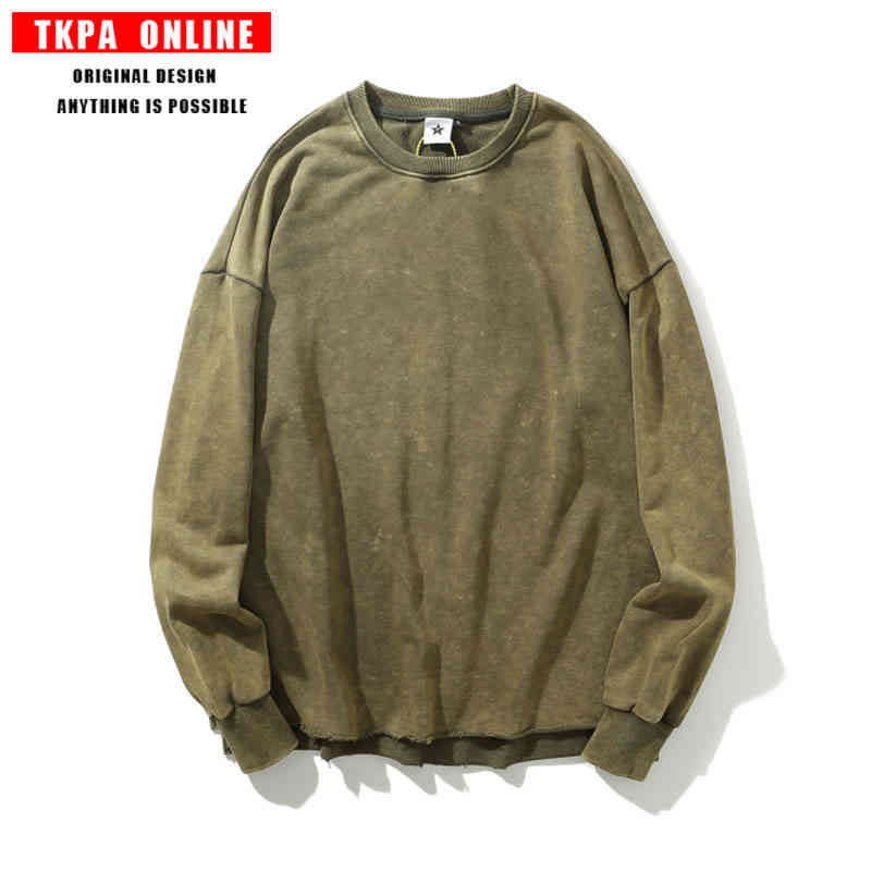 Tkpa Autumn and Winter High Street Men's Sweater Chaopai Washed Worn Loose Shoulder Sleeve Round Collar, Khaki
Tkpa Autumn and Winter High Street Men's Sweater Chaopai Washed Worn Loose Shoulder Sleeve Round Collar, Khaki