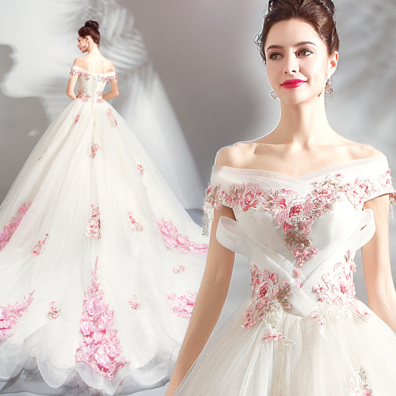 Modest A Line Wedding Dresses Sheer Bateau Nec Appliques Back Lace Up Country Style Chic Gown Custom Made Bridal Gowns 403