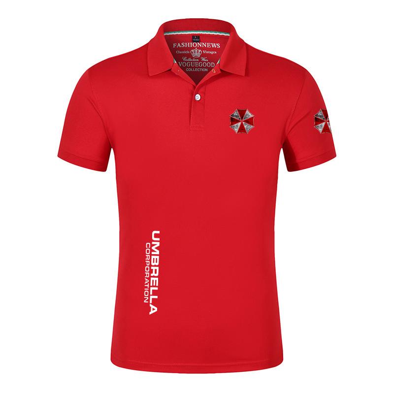 Men's Polos Men's 2022 Mens Umbrella Corporation Shirt Harajuku Print Elegant Short Sleeve Classic Ity Handsome Comfrtable Tops