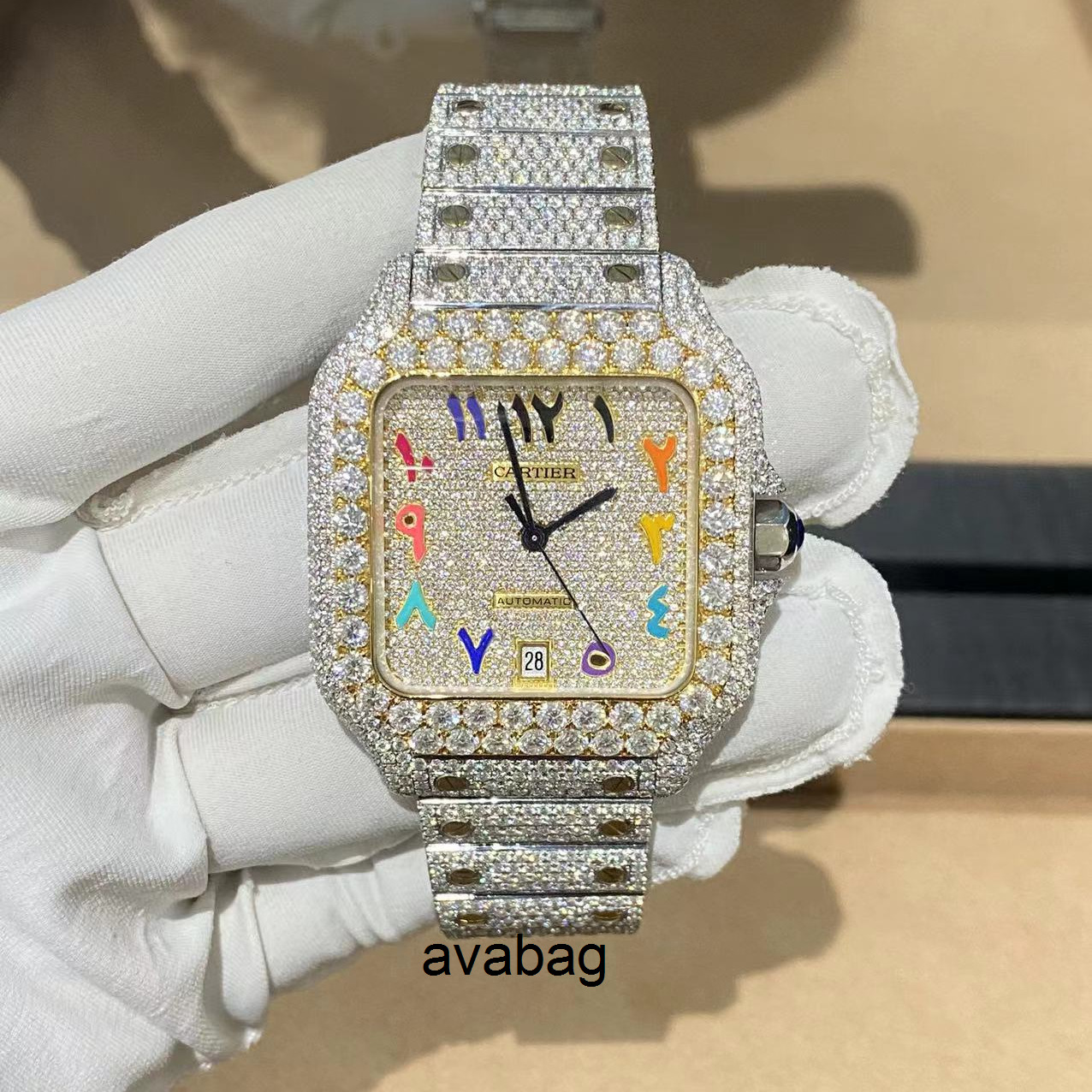 Icedout watch hiphop rapper 2022 Natural Moissanit watch movement full ice starry KK watch G85Y, Moissanite black
Icedout watch hiphop rapper 2022 Natural Moissanit watch movement full ice starry KK watch G85Y, Moissanite black