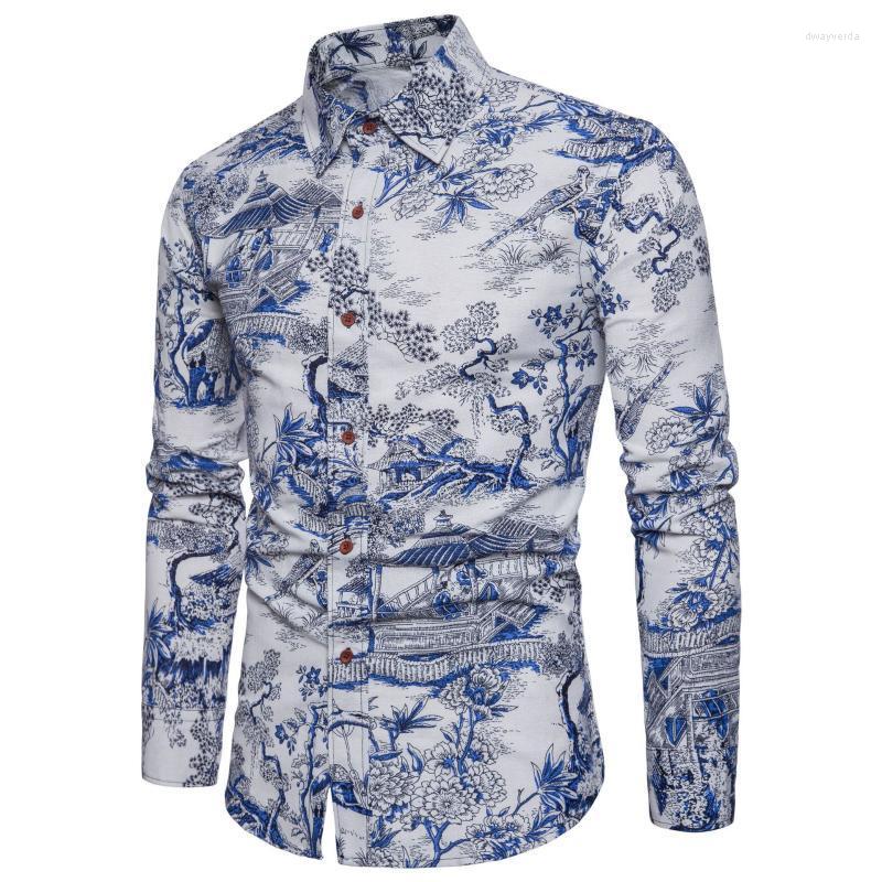 Men's Dress Shirts Spring And Autumn Men Large Size Imitation Cotton Linen Long-sleeved Floral Shirt Ethnic Loose Dway22, Cs33
Men's Dress Shirts Spring And Autumn Men Large Size Imitation Cotton Linen Long-sleeved Floral Shirt Ethnic Loose Dway22, Cs33