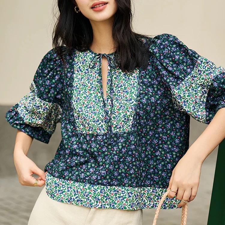 Women' Blouses & Shirts Women' Shirt Vintage Floral Print Lace-up O-neck Loose Female 2022 Summer BlousesWomen, Blouse
Women' Blouses & Shirts Women' Shirt Vintage Floral Print Lace-up O-neck Loose Female 2022 Summer BlousesWomen, Blouse