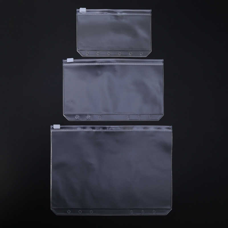 File Folder A5/A6/A7 Waterproof PVC Zip Bag Transparent Envelope Pouch Frosted Zipper Pocket Portable Storage Bags