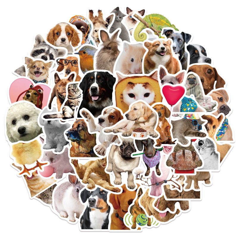 52Pcs Cute funny animal sticker graffiti stickers DIY decorative suitcase notebook waterproof stickers