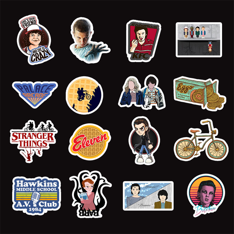 Stranger Things Stickers Pack 50PCS For Car Motorcycle Notebook Computer DIY Guitar Refrigerator Classic TV Show Thriller Waterproof Sticker Decal