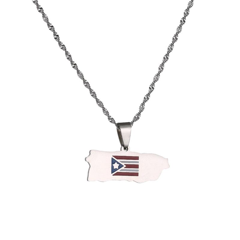 Chains Puerto Rico Map Flag Pendant Necklaces For Women Men Stainless Steel Unisex Ethnic Jewelry 
Chains Puerto Rico Map Flag Pendant Necklaces For Women Men Stainless Steel Unisex Ethnic Jewelry