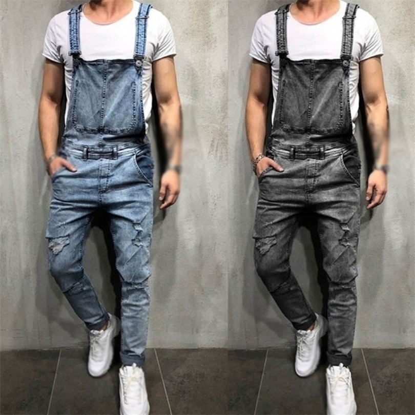 men's Casual Jeans Pants With Belts Fashion Casual Straps Jumpsuit Hot Retro men's Jeans High Quality Male Wild Trousers T200614