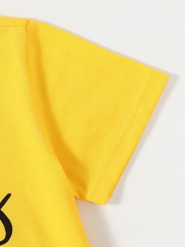 Toddler Girls Slogan Graphic Tee & Cheetah Pants SHE