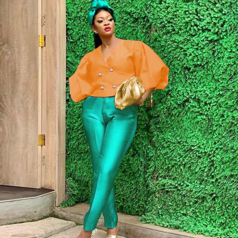 Women' Two Piece Pants Women Pieces Sets V Neck Tops Lantern Sleeves Double Buttons High Waist Trousers Suits Elegant Office Fashion Modest, Orange
Women' Two Piece Pants Women Pieces Sets V Neck Tops Lantern Sleeves Double Buttons High Waist Trousers Suits Elegant Office Fashion Modest, Orange