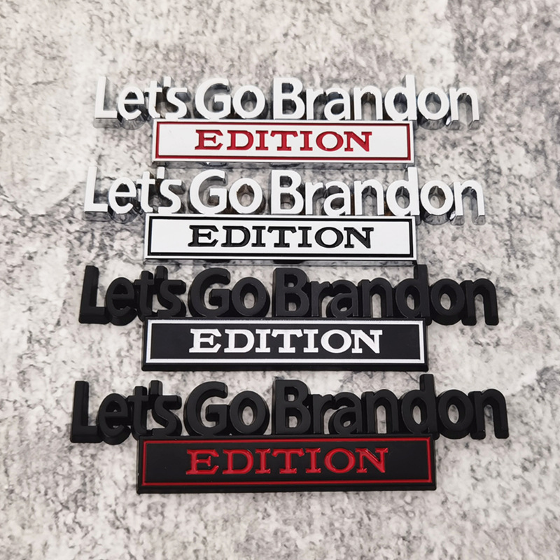 3D Metal Alphabet Car Sticker Plating letters Badge "lets go brandon "Logo Emblem Automobiles Exterior Decor