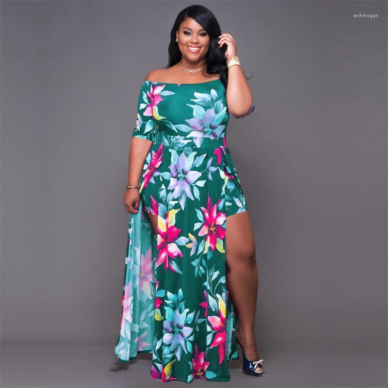 Plus Size Dresses Off Shoulder Dress Women Summer High Waist Maxi Elegance Sexy Floral Print Split Shorts Straight Ladies Echm22, Green
Plus Size Dresses Off Shoulder Dress Women Summer High Waist Maxi Elegance Sexy Floral Print Split Shorts Straight Ladies Echm22, Green