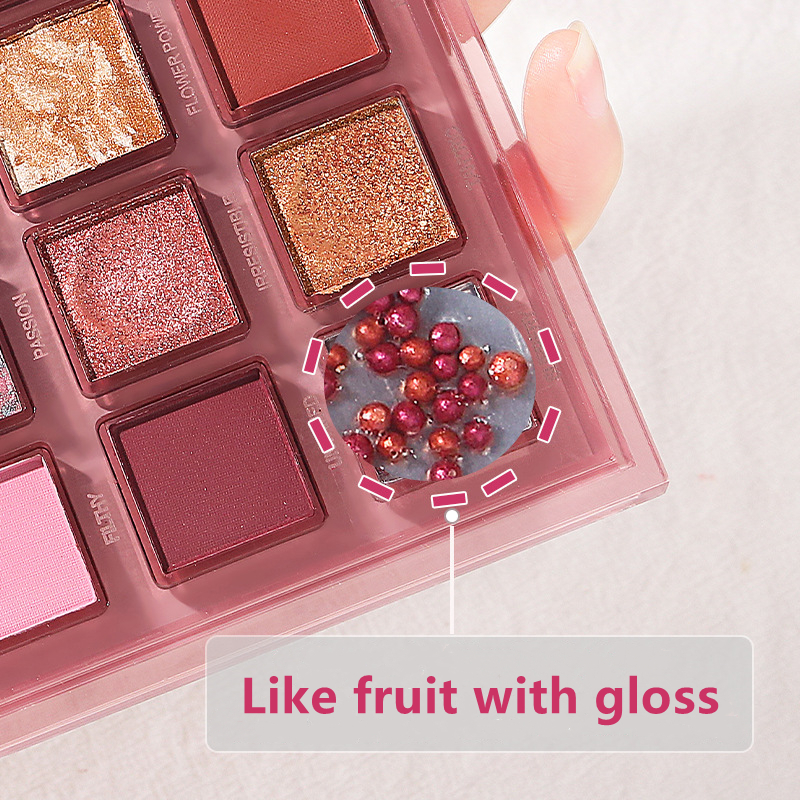 Huda 18 Colors Professional Eye Shadow Cosmetic Long Lasting Waterproof Earth Color Pomegranate Seeds Eyeshadow Palette Makeup 220527