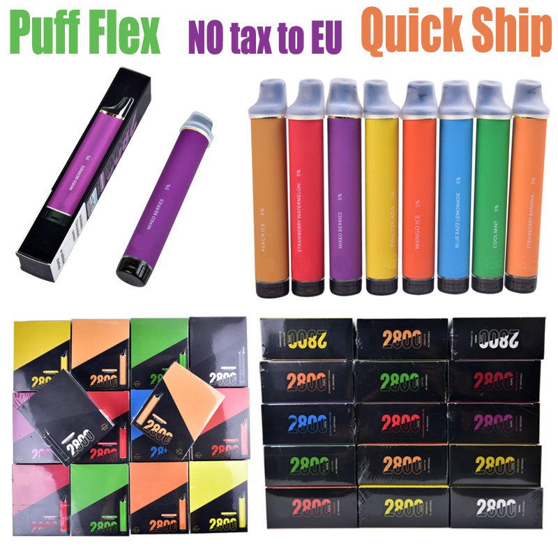 100% original Puff flex 2800 puffs Disposable Vape Pen E-cigarettes 8ml Stick Device