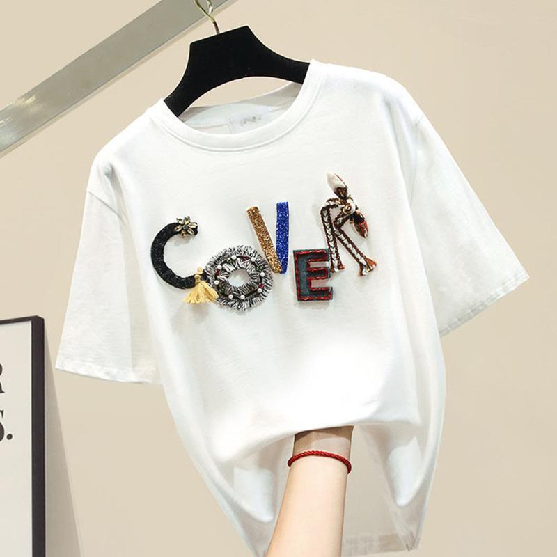 T shirt Women Cotton Casual O-Neck Sexy T-shirt Women Letter Tshirt Femme White Tees Tops Tee Shirt Femme 0613, Black
T shirt Women Cotton Casual O-Neck Sexy T-shirt Women Letter Tshirt Femme White Tees Tops Tee Shirt Femme 0613, Black
