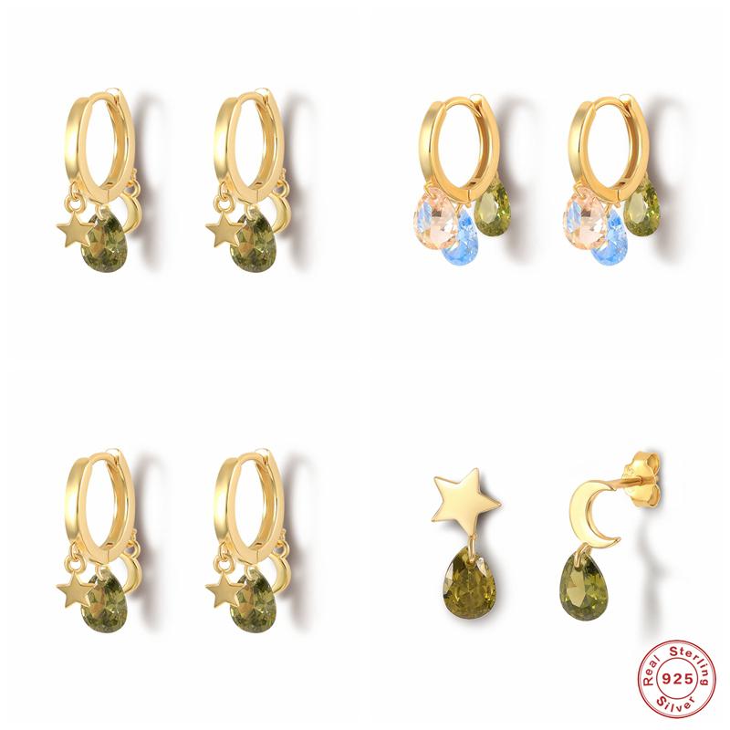 Hoop & Huggie Aide 925 Sterling Silver Olive Green Zircon Water Drop Shaped Charm Earrings Colorful Bling Rhinestone Star Moon EarringsHoop
Hoop & Huggie Aide 925 Sterling Silver Olive Green Zircon Water Drop Shaped Charm Earrings Colorful Bling Rhinestone Star Moon EarringsHoop