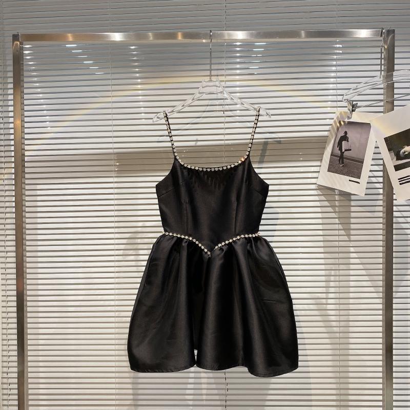 New design womens sexy fashion spaghetti strap rhinestone patched high waist ball gown short party dress vestidos SML