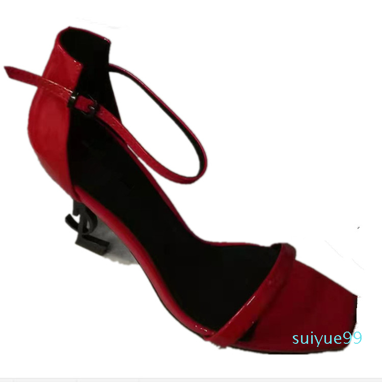 Summer Leather Thrill Letter Heel Buckle Strap Sandals Open Toe Ankle Buckle Strap Women Tribute Leather High Heels Sandals Black Red White, As pic red sandals
Summer Leather Thrill Letter Heel Buckle Strap Sandals Open Toe Ankle Buckle Strap Women Tribute Leather High Heels Sandals Black Red White, As pic red sandals