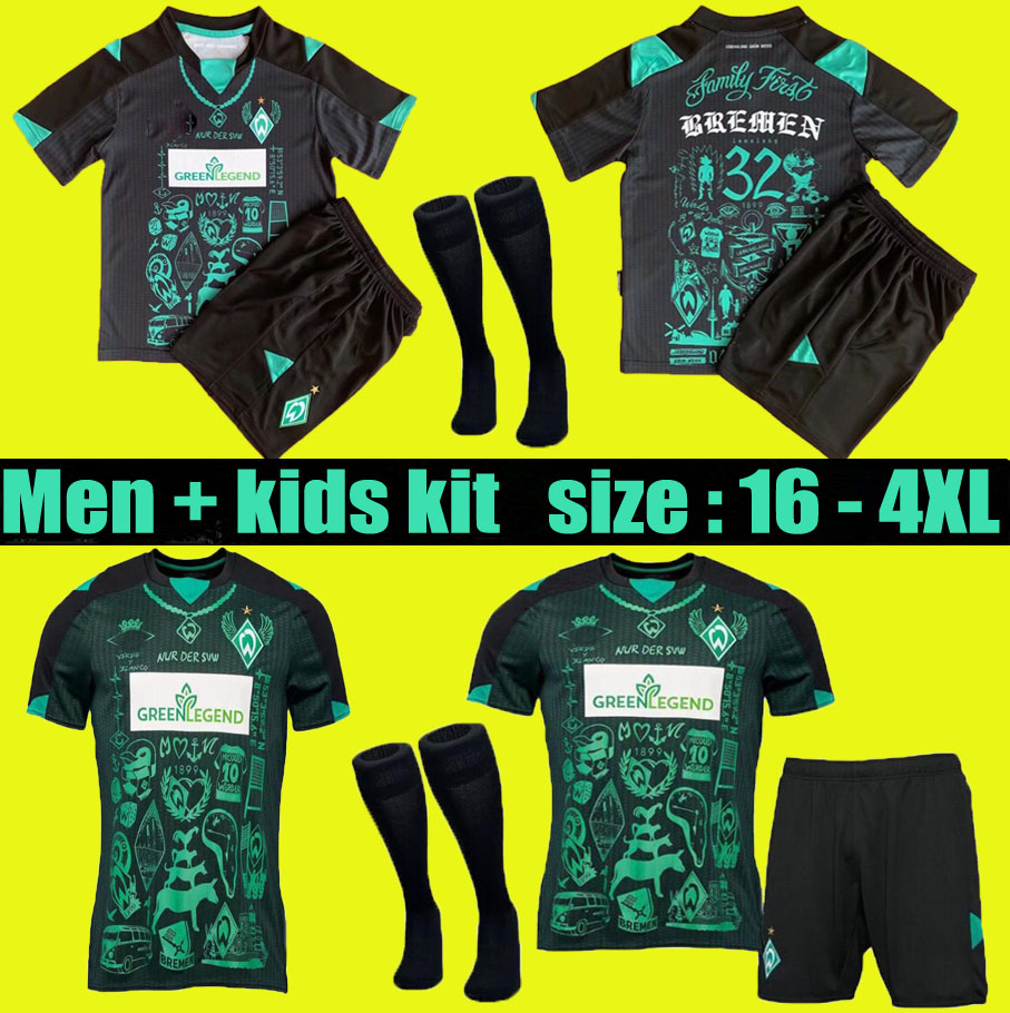 22 23 Werder Bremen SPECIAL SOCCER JERSEY Marvin Ducksch Leonardo Bittencourt BLACK GREEN 2022-2023 How Deep is Your Love football shirts TOP THAILAND men kids kit, Grey
22 23 Werder Bremen SPECIAL SOCCER JERSEY Marvin Ducksch Leonardo Bittencourt BLACK GREEN 2022-2023 How Deep is Your Love football shirts TOP THAILAND men kids kit, Grey
