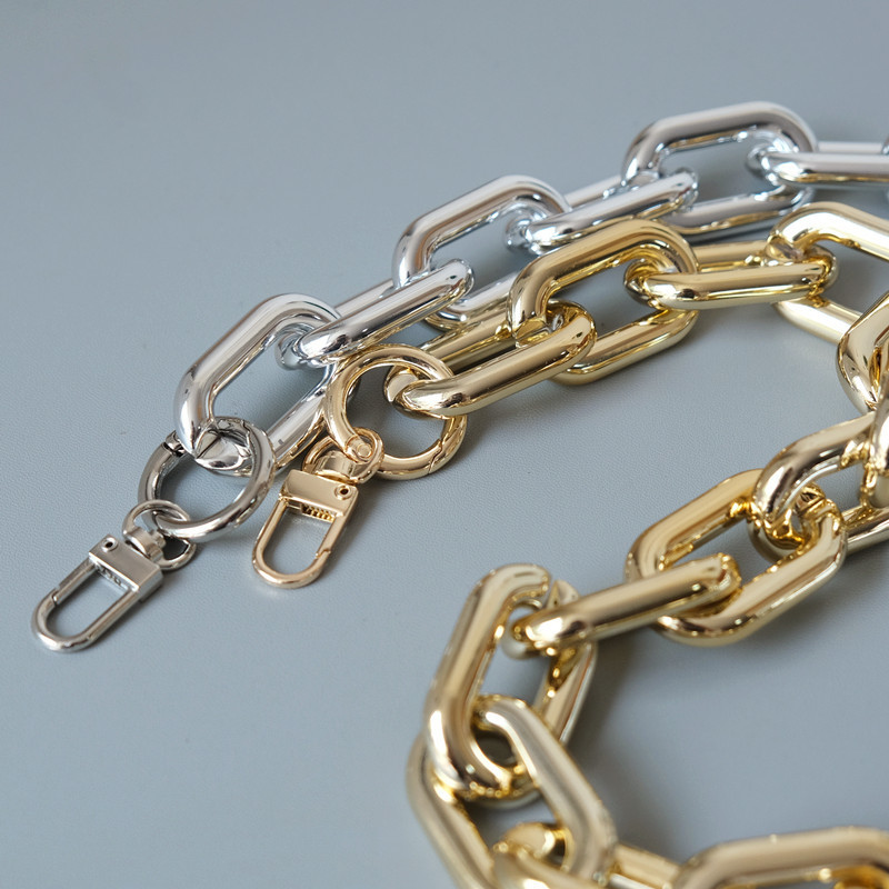 Fashion Woman Bag Accessory Detachable Parts Replacement Chain Solid Gold Silver Acrylic Strap Women Shoulder Handle Chain 220610