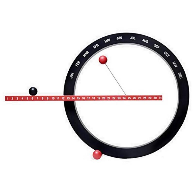 Creative Magnetic Ball Clock Perpetual Wall Calendar Novelty Home Decor European Style Living Room Bedroom Ornaments