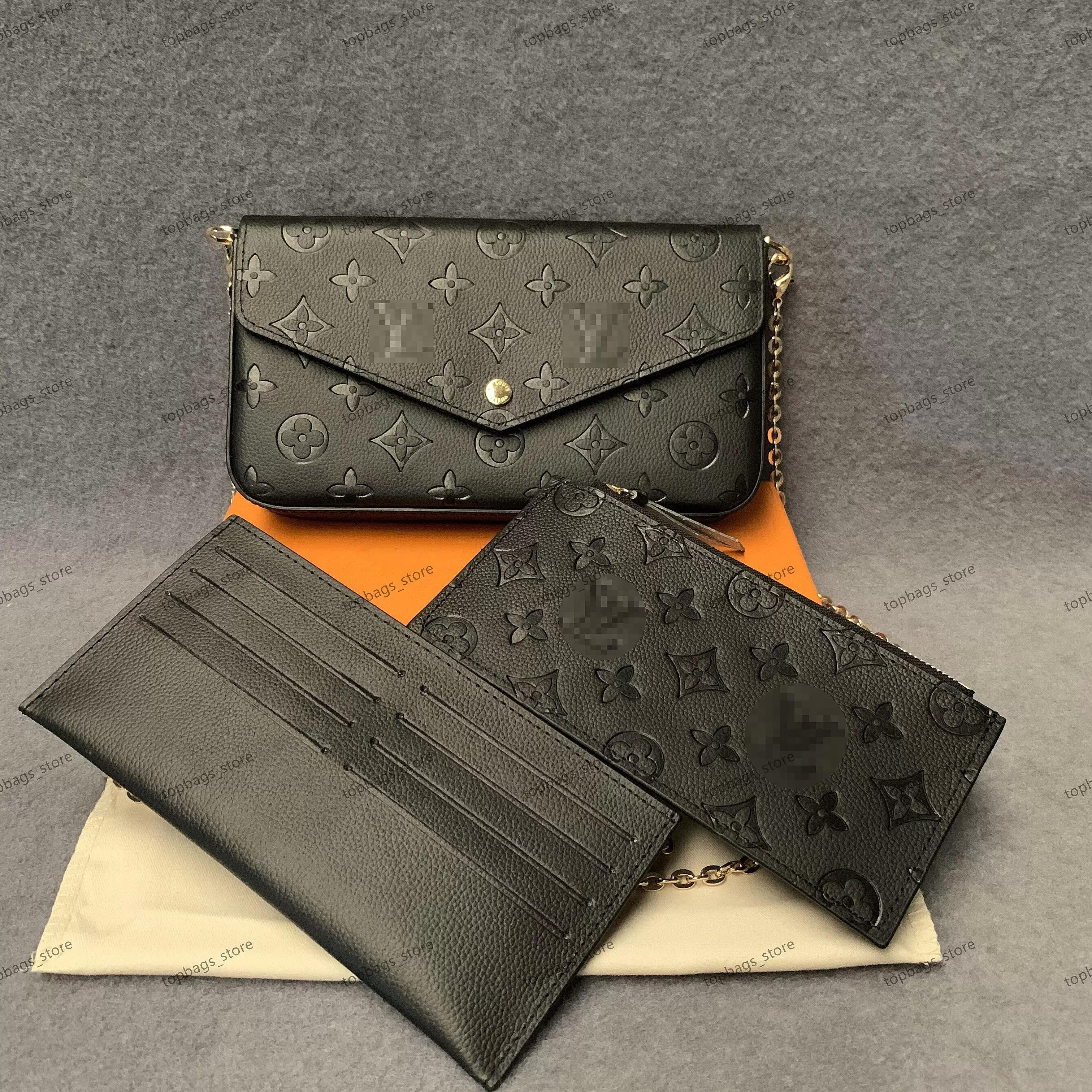 Top 3pcs set Women Classic Luxury designer handbag Pochette Felicie Bag Genuine Leather Handbags Shoulder handbag Clutch Tote Messenger Shopping Purse with box, Brown grid
Top 3pcs set Women Classic Luxury designer handbag Pochette Felicie Bag Genuine Leather Handbags Shoulder handbag Clutch Tote Messenger Shopping Purse with box, Brown grid