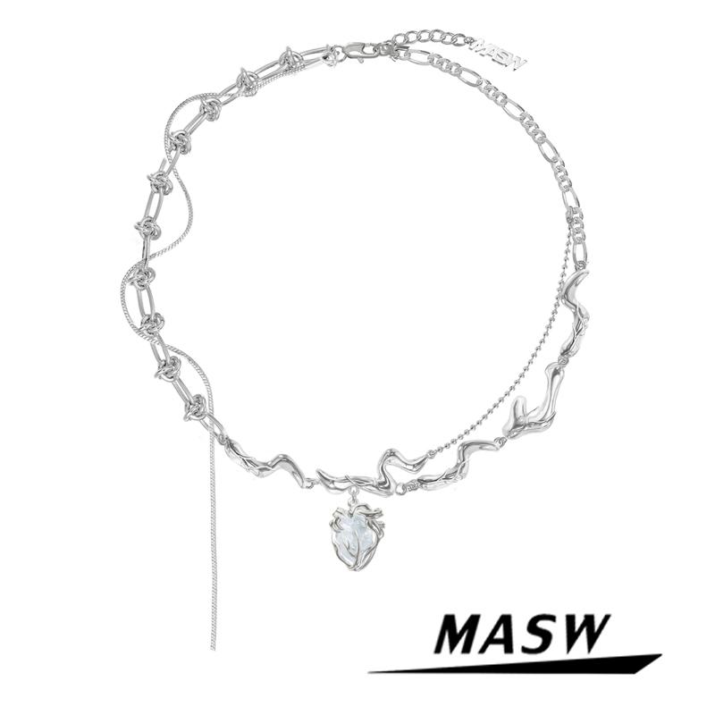 Chains Original Design Heart Pendant Necklace Cool Jewelry High Quality Brass Thick Silvery Plated Knots Chain For WomenChains
Chains Original Design Heart Pendant Necklace Cool Jewelry High Quality Brass Thick Silvery Plated Knots Chain For WomenChains