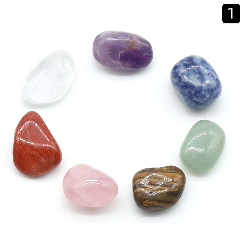 7 Chakra Set Reiki Natural Stone Crystal Ornaments Hexagonal columns irregular Rock Quartz Yoga Energy Bead Chakra Healing Art Craft Home Decoration