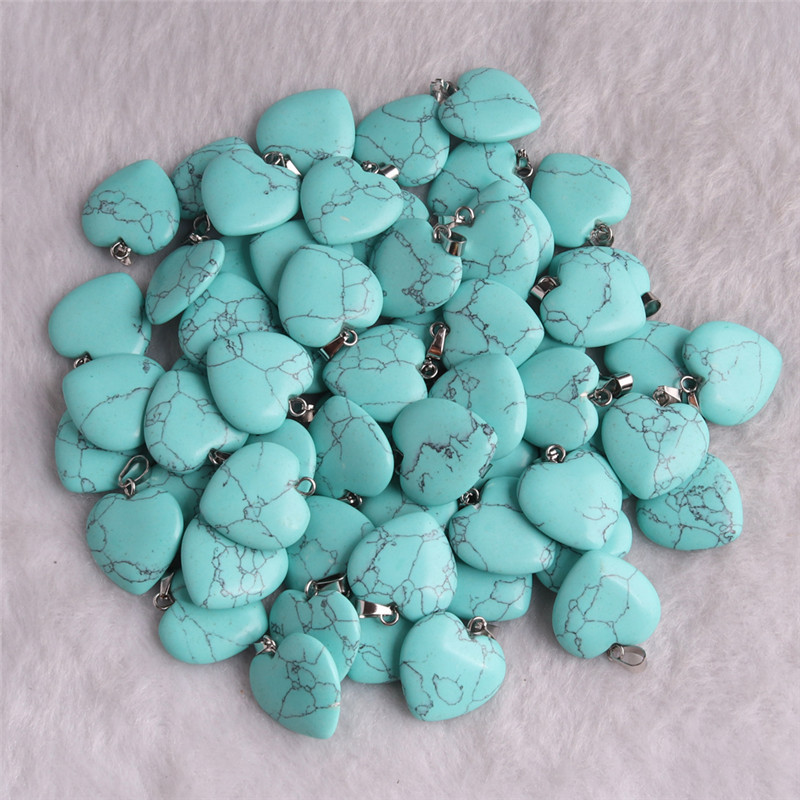 Natural Stone charms 20mm heart Love Tiger's Eye Rose Quartz opal Pendants Chakras Gem Stone fit earrings necklace jewelry making