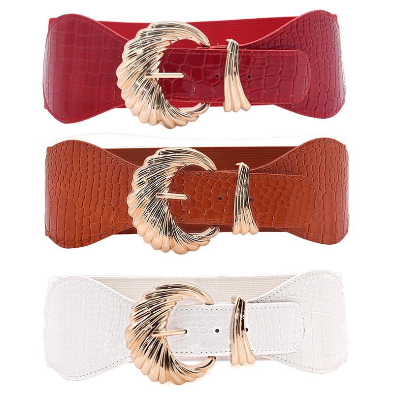 Belts Luxury Lady Waistband Elastic Wide Belt Pin Buckle Fashion Decoration Ladies Accessories Waist Seal Spot Wholesale, White
Belts Luxury Lady Waistband Elastic Wide Belt Pin Buckle Fashion Decoration Ladies Accessories Waist Seal Spot Wholesale, White