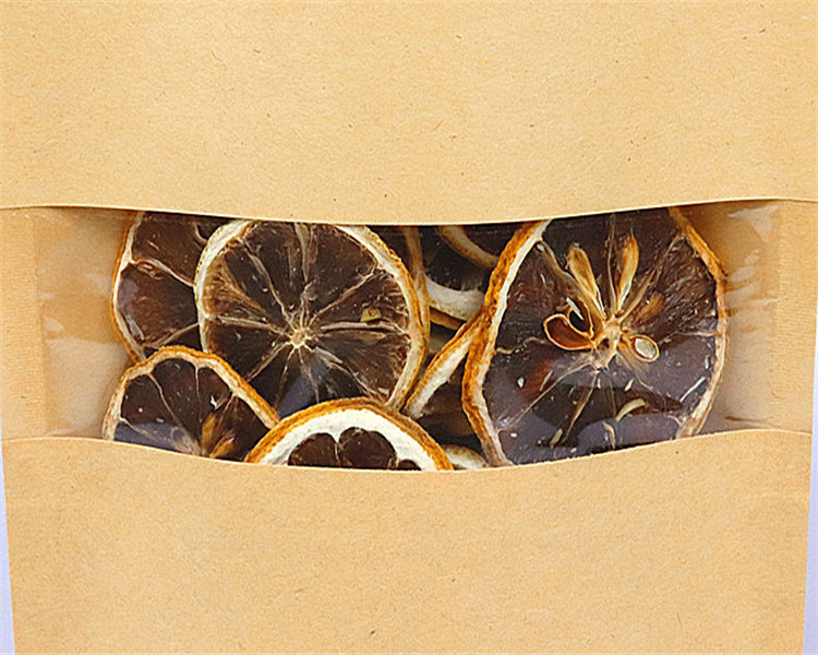 100pcs Stand up Kraft Paper Clear Window Zip Lock Packaging Bag Resealable Snack Candy Salts Biscuits Coffee Beans Powder Heat Sealing Gift Storage Po
