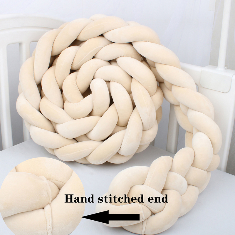 4 Strands Braid Baby Crib Bumper Knot Bed Bumper Nursery Cradle Baby Bedding Room Decor Crib Protector 12cm and 15cm Height 220531