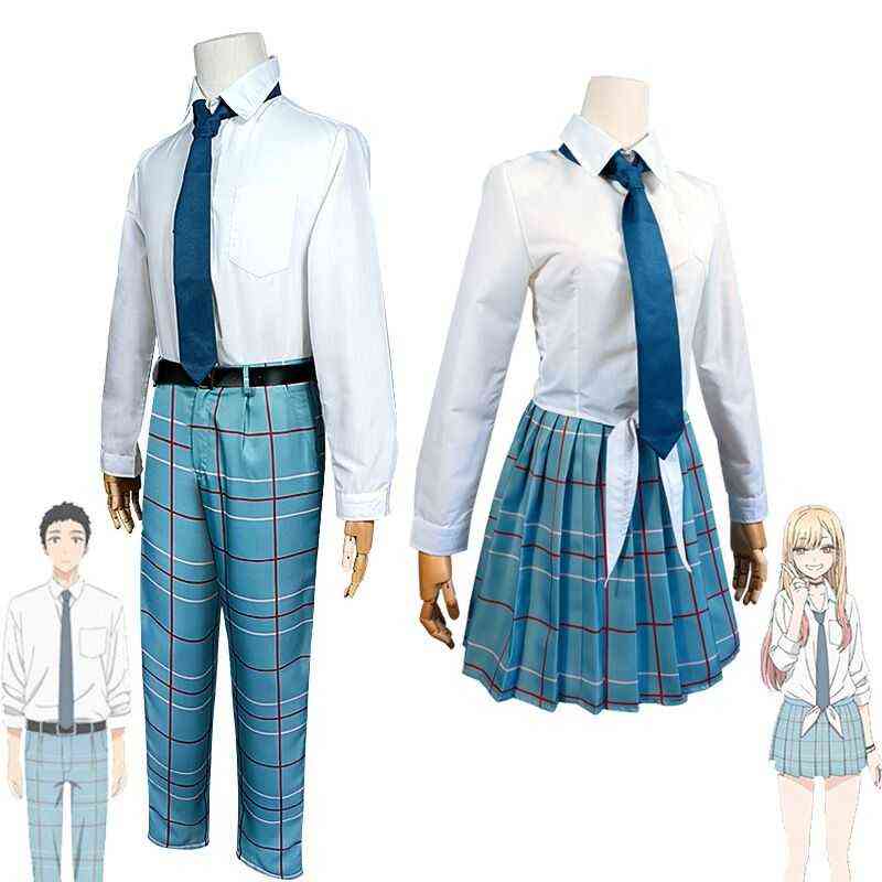 

Anime My Dress Up Darling Marin Kitagawa Cosplay Come JK School Uniform Skirt Outfits Halloween Carnival Suit H220505