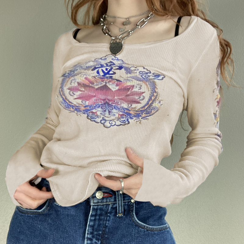 Retro Graphic Print Grunge Tshirts Y2K Fairycore Aesthetic Chic Clothes Harajuku Crewneck Fashion Cute Vintage Top Cuteandpsycho 220527