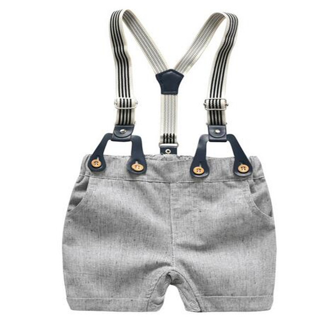Clothing Set Toddler Infant boys Short Sleeve Top Rompers Suspender Pants Bow Tie Three-Piece Suit kids Baby Clothes